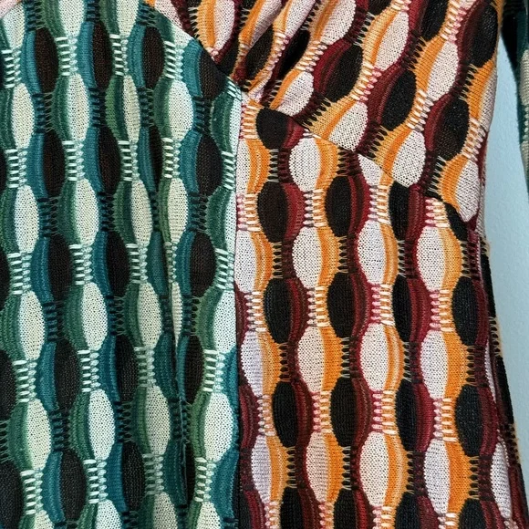 RIXO Phoebe Knit Dress Multicolor Long Sleeve Maxi Dress Size XS US 4 - Picture 4 of 11